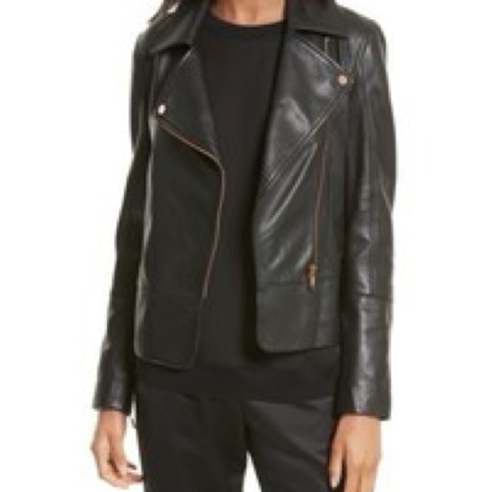 Ted Baker London Black Leather Jacket size 1